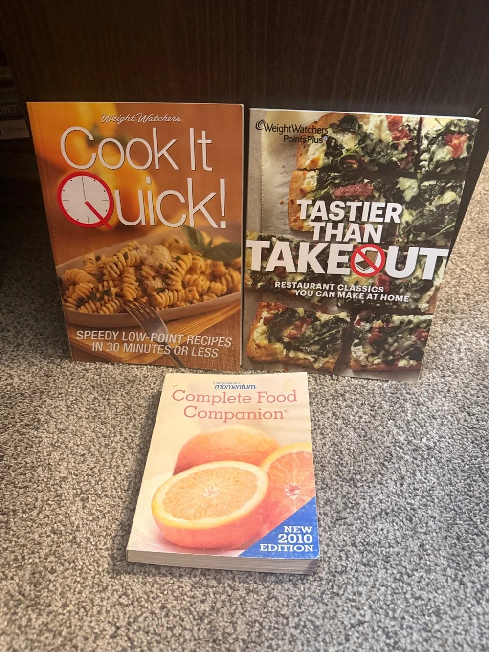 2 Weight Watchers Cookbooks plus complete food companion